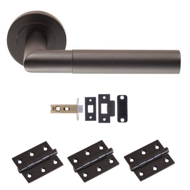 Internal Handle Pack Matt Black Knurled (Suitable for 35mm & 40mm internal doors)
