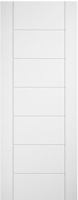 Internal White Pre-Finished Laminate Linear 7 Panel Semi Solid Core Door