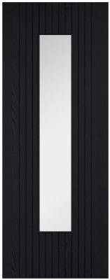 Internal Black Laminate Pre-Finished Sydney (CLEAR GLASS) Semi Solid Core Door