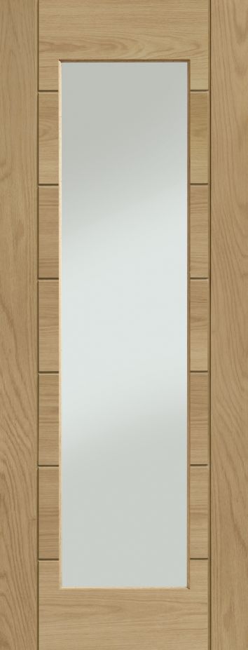 Internal Oak Palermo Original 1 Light (CLEAR GLASS) Pre-Finished Door