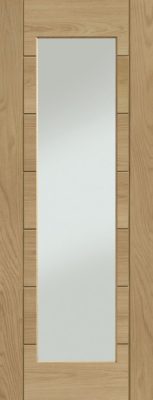 Internal Oak Palermo Essential 1 Light (CLEAR GLASS) Un-Finished Door