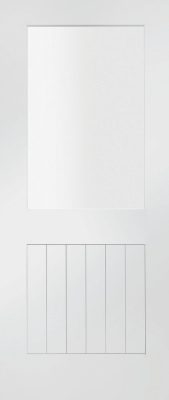 Internal White Primed Suffolk (CLEAR GLASS) FD30 44mm Fire Door