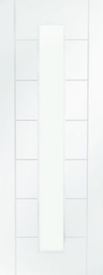 White Primed Palermo 1 Light (CLEAR GLASS) FD30 44mm Fire Door