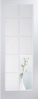 Internal White Primed Bostonian 10 Light (CLEAR ETCHED GLASS) Woodgrain Door