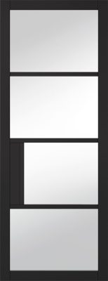 Internal Chelsea 4L Black Pre-Finished (CLEAR GLASS) Door