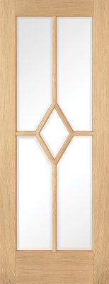 Internal Reims 5P Oak (CLEAR BEVELLED GLASS) Pre-Finished Door