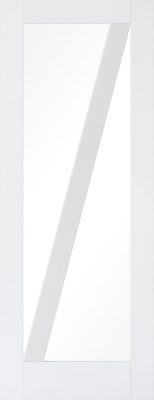Internal Barn Primed White (CLEAR GLASS) Solid Core Door