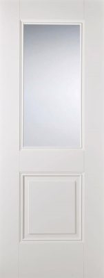 Internal White Primed Arnhem (CLEAR BEVELLED GLASS) Solid Core Door