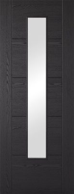 Internal Vancouver Laminate Black Ash Pre-Finished (CLEAR GLASS) Door