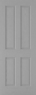 Internal Textured 4 Panel Grey Woodgrain Pre-Finished FD30 44mm Fire Door
