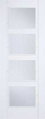 White Primed Vancouver 4 Light (CLEAR GLASS) Solid Core - LPD