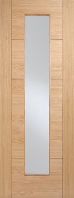 Internal Oak Vancouver Long Light (CLEAR GLASS) Pre-Finished Door