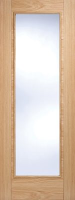 Internal Oak Vancouver Pattern 10 (CLEAR GLASS) Pre-Finished FD30 44mm Fire Door