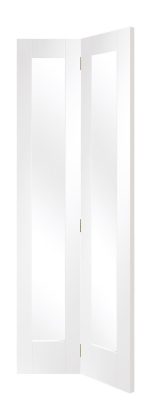 Internal White Primed Pattern 10 (CLEAR GLASS) Bi-Fold Door