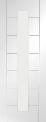 Internal White Primed Palermo 1 Light (CLEAR GLASS) Semi Solid Core