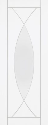 Internal White Primed Pesaro (CLEAR GLASS) Semi Solid Core Doore