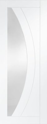 Internal White Primed Salerno (CLEAR GLASS) FD30 44mm Fire Door