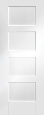 Internal White Primed Shaker 4 Panel FD30 44mm Fire Door