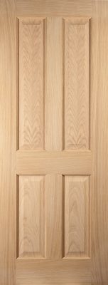 Internal Oak Oregon 4 Panel Flush Bead FD30 35mm Fire Door