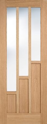 Internal Oak Coventry (CLEAR GLASS) Solid Core Pre-Finished Door