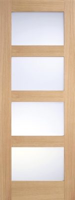 Oak Shaker (CLEAR GLASS) Pre-Finished Solid Core Door