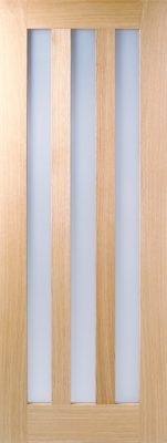 Internal Oak Utah (CLEAR GLASS) Pre-Finished Solid Core Door