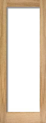 Internal Oak Pattern 10 (CLEAR GLASS) Solid Core Un-Finished Door
