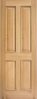 Internal Oak Regency Un-Finished 4 Panel RM2S Solid Core Door