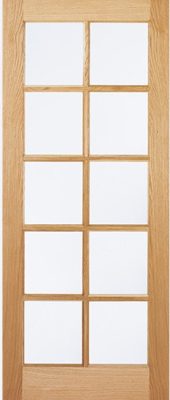 Internal Oak SA Un-Finished (CLEAR GLASS) 10L Door