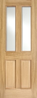 Oak Richmond RM2S (CLEAR BEVELLED GLASS) Solid Core Un-Finished Door - LPD