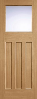Internal Oak DX 30s Style (FROSTED GLASS) Solid Core Un-Finished Door