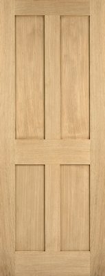 Internal Oak London Un-Finished Flat Panel Solid Core Door