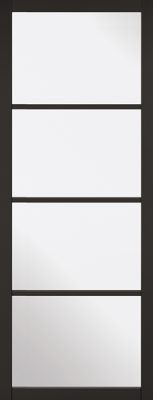Internal Black Pre-Finished Soho (CLEAR GLASS) Door