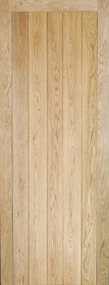Internal Solid Oak Button Bead Framed & Ledged Un-Finished Door