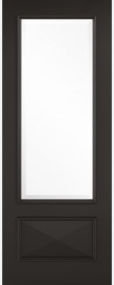 Internal Black Primed Plus Knightsbridge (CLEAR GLASS) Solid Core Raised Mouldings Door