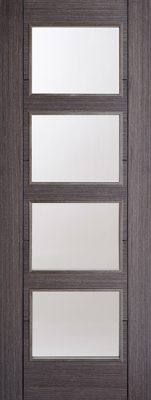 Internal Ash Grey Vancouver (CLEAR GLASS) Solid Core Pre-Finished Door