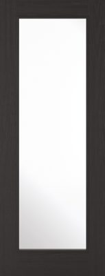 Internal Charcoal Black Diez Pre Finished (CLEAR GLASS) Raised Mouldings Door