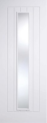 Internal White Primed Mexicano (CLEAR GLASS) Solid Core Door