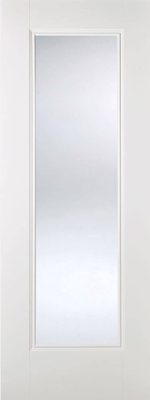 Internal White Primed Eindhoven (CLEAR BEVELLED GLASS) Solid Core Door
