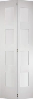 Internal White Primed Shaker 4 Light (CLEAR GLASS) Bi-Fold Door
