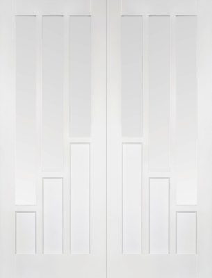 Internal White Primed Coventry Glazed Pairs - Rebated - Solid Core - LPD