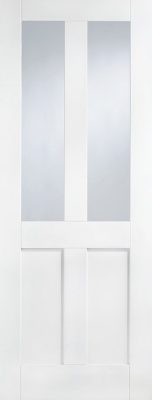 Internal White Primed London (CLEAR GLASS) Solid Core Door