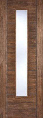 Internal Laminate Walnut Vancouver (CLEAR GLASS) Pre-Finished  Semi Solid Core Door  LPD