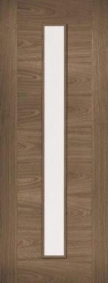 Internal Walnut Sofia CLEAR GLASS Pre Finished Solid Core Door - LPD