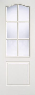 Internal White Primed Classical (CLEAR FLAT GLASS) Woodgrain Door