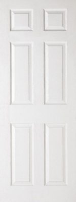 Internal White Primed Textured 6 Panel Door