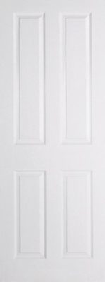 Internal White Primed Textured 4 Panel Door