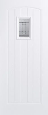 External Cottage White Glazed Double Glazed GRP Composite Door