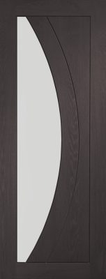 Internal Umber Grey Laminate Salerno (CLEAR GLASS) Door