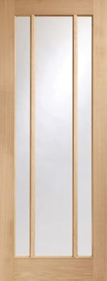 Oak Worcester (CLEAR GLASS) Pre-Finished Solid Core Door